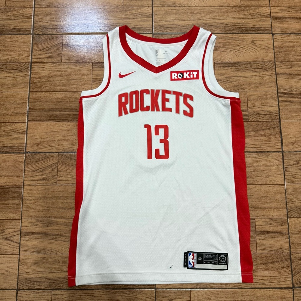 Nike Rockets White and Red Jersey James Harden